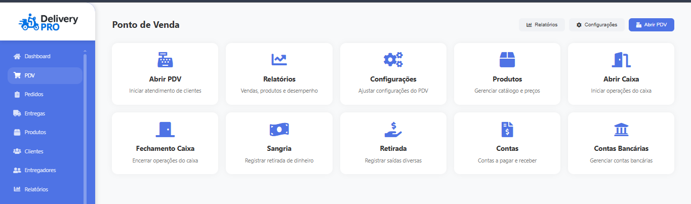 Tela Principal do PDV